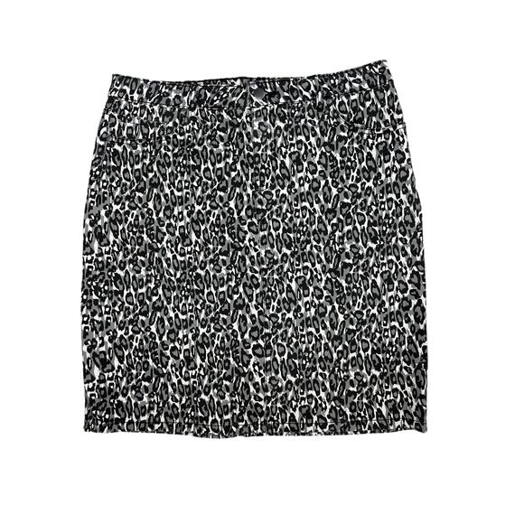 d. jeans Animal Leopard‎ Print Denim Mini Skirt- Size Large - Picture 1 of 10
